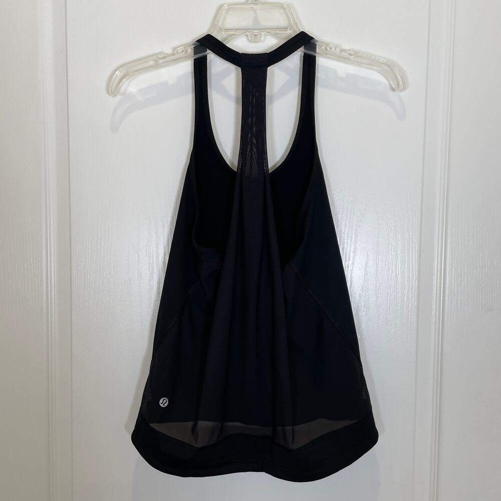 Lululemon Drop It Like It's Hot Tank Top Black Mesh Back Racerback Scoop 2 /‎ 4 - Picture 4 of 5